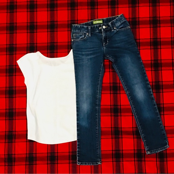 Sequin cat girl too and ballerina skinny denim jeans - school outfit  8 - Picture 8 of 8